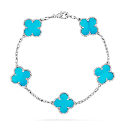 [Amore]LUCKY CLOVER 5-MOTIF BRACELET - TURQUOISE COLLECTION