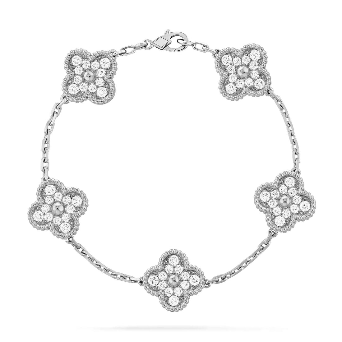 [Amore]LUCKY CLOVER 5-MOTIF BRACELET - FULL-DIAMOND