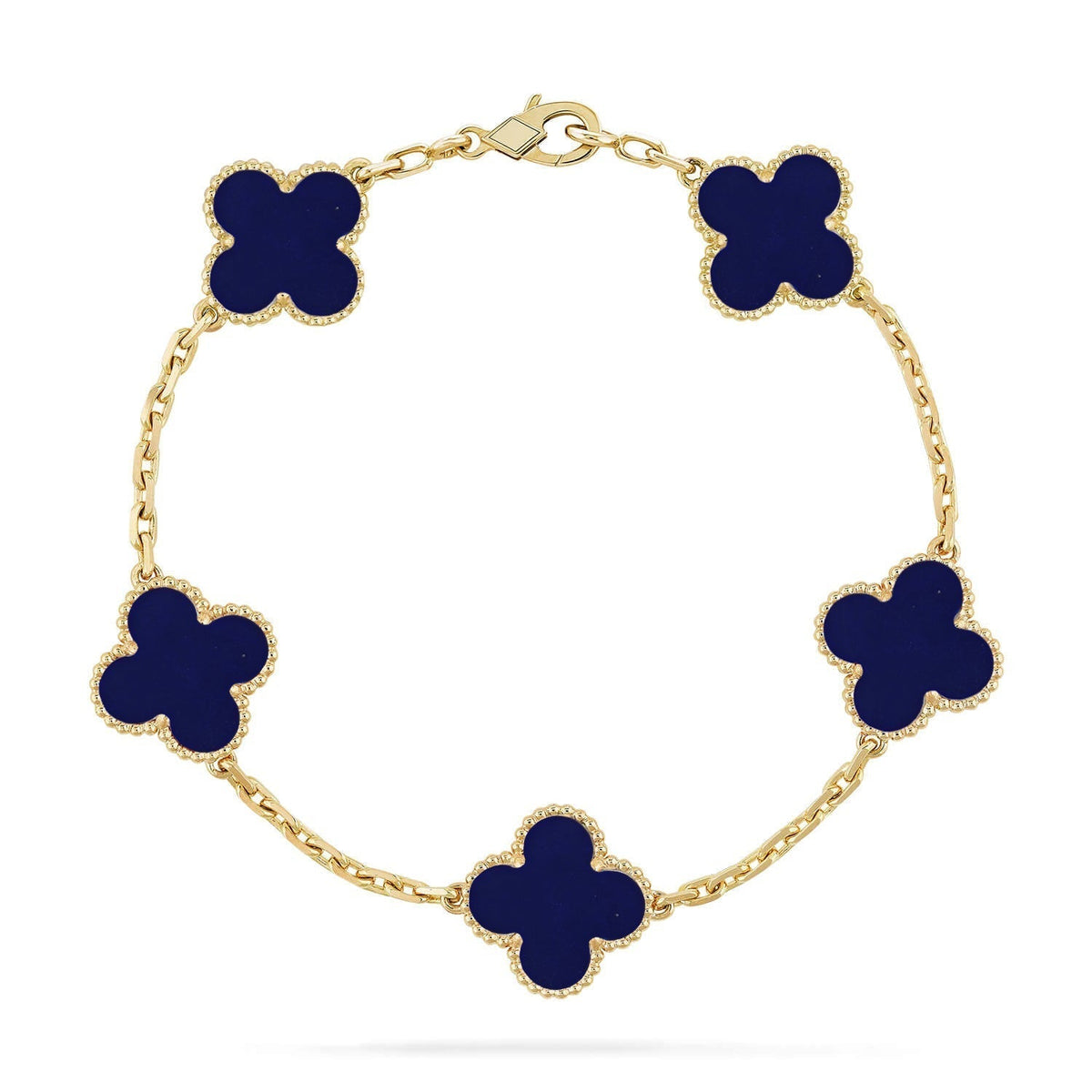 [Amore]LUCKY CLOVER 5-MOTIF BRACELET - LAPIS LAZULI COLLECTION