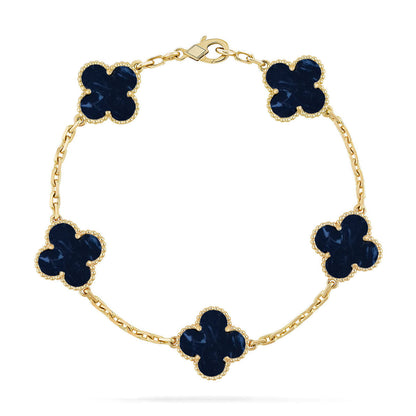 [Amore]LUCKY CLOVER 5-MOTIF BRACELET - PIETERSITE COLLECTION