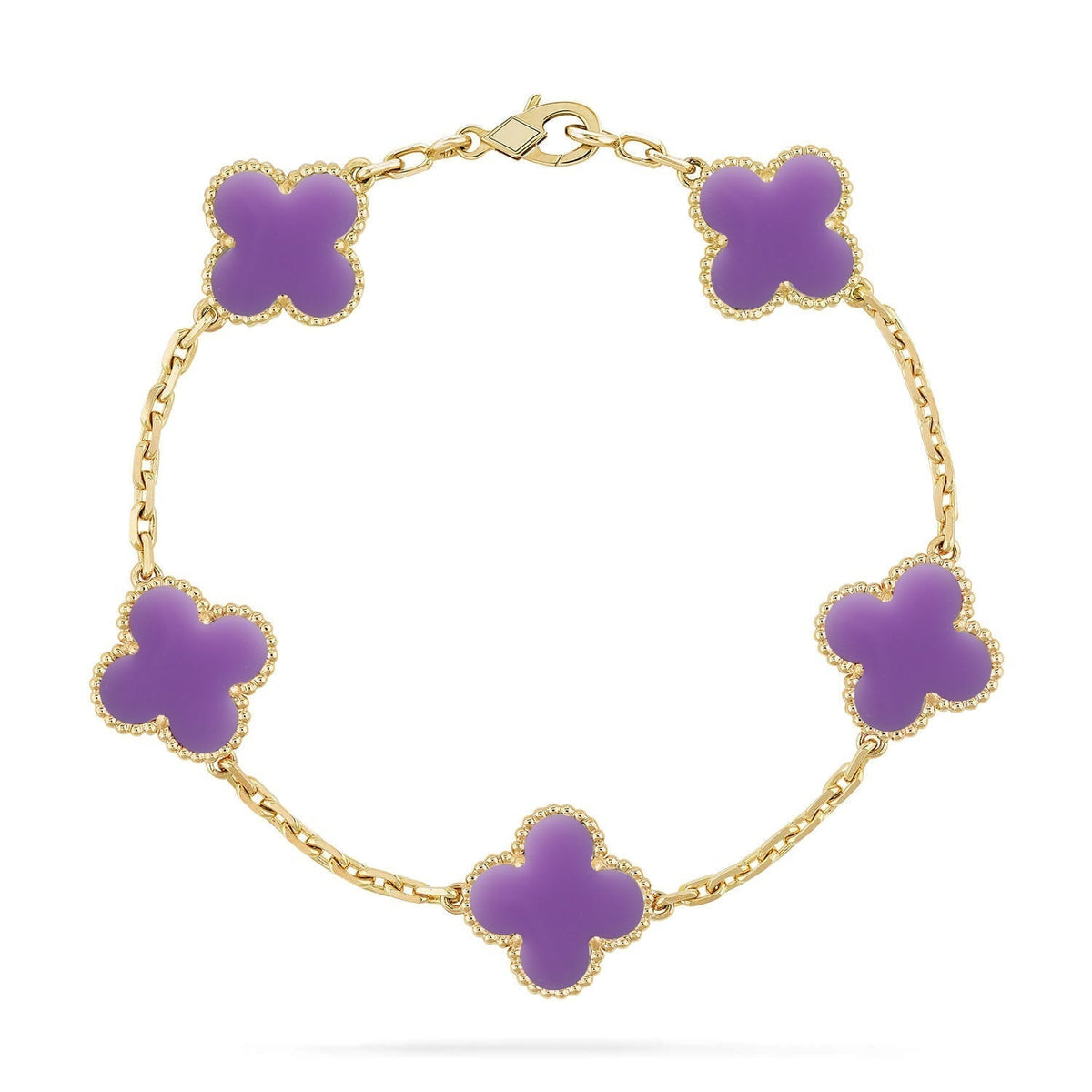 [Amore]LUCKY CLOVER 5-MOTIF BRACELET - LAVENDER COLLECTION