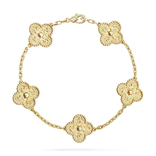 [Amore]LUCKY CLOVER 5-MOTIF BRACELET - BRONZING