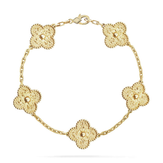 [Amore]LUCKY CLOVER 5-MOTIF BRACELET - BRONZING