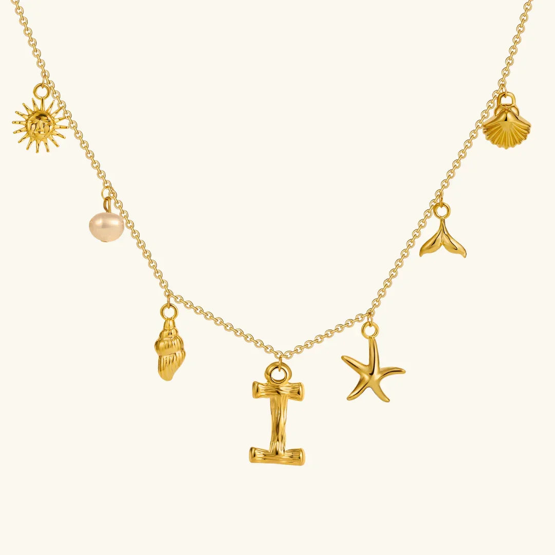 [Amore]Avaria Ocean Initial Necklace