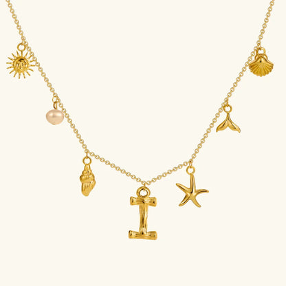 [Amore]Avaria Ocean Initial Necklace