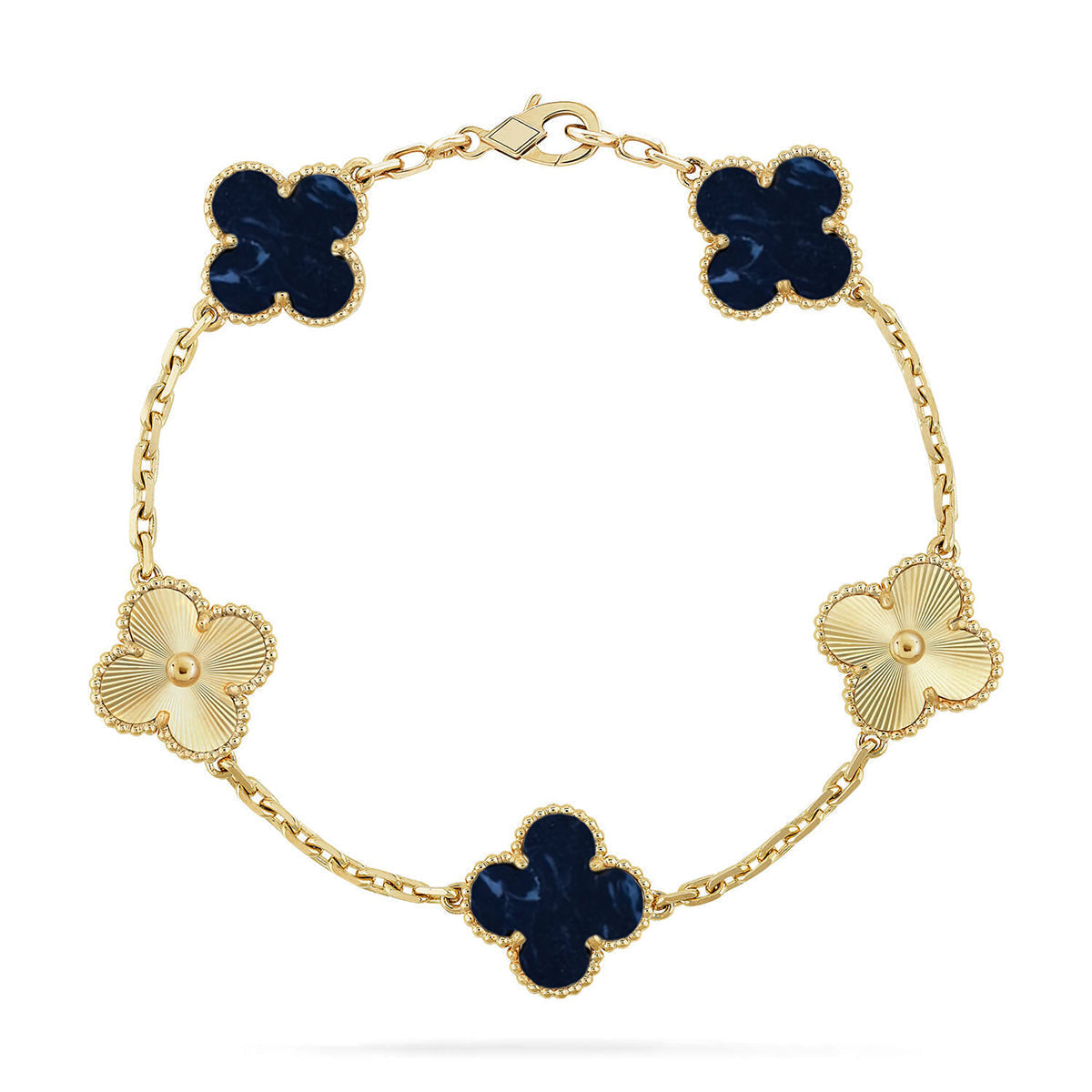 [Amore]LUCKY CLOVER 5-MOTIF BRACELET - PIETERSITE COLLECTION