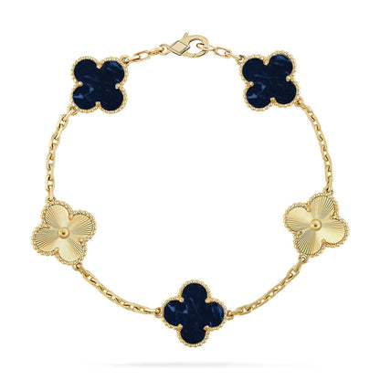 [Amore]LUCKY CLOVER 5-MOTIF BRACELET - PIETERSITE COLLECTION