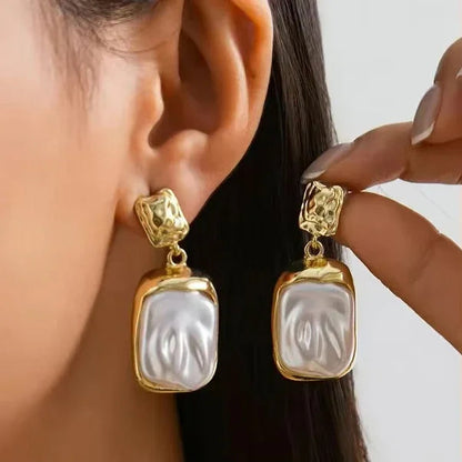 [Amore]Brittany Freshwater Pearl Slate Earrings