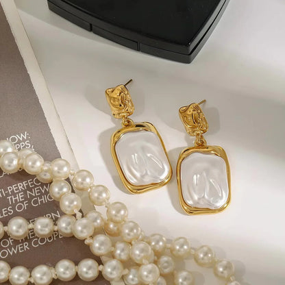 [Amore]Brittany Freshwater Pearl Slate Earrings