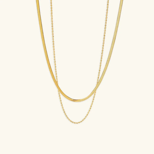 [Amore]Hailey Layered Gold Chain Necklace