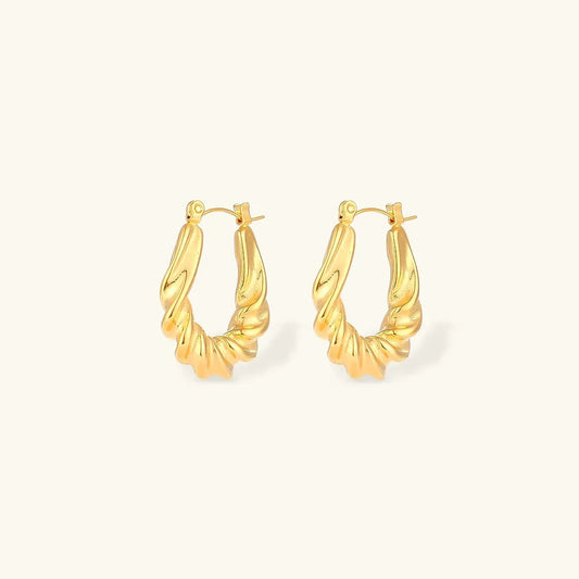[Amore]Adaline Twist Hoop Earrings