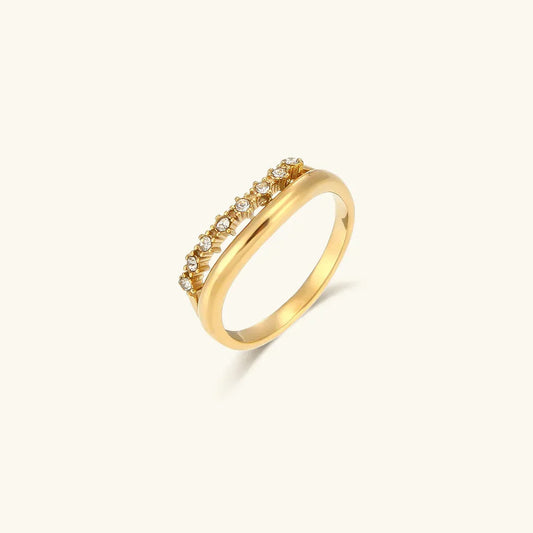 [Amore]Adeline Diamond Simulant Gold Ring