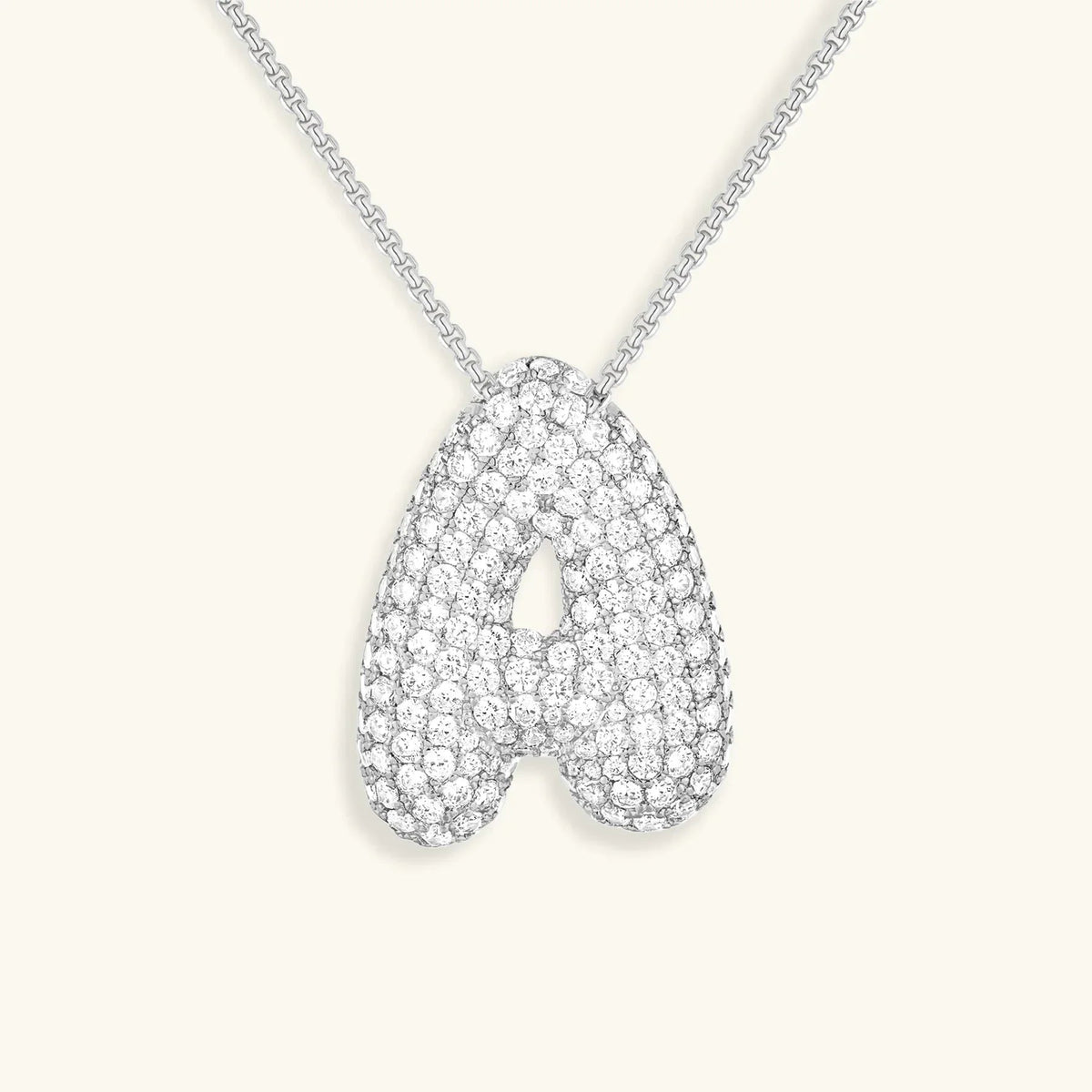 [Amore]Bubble Initial Diamond Necklace