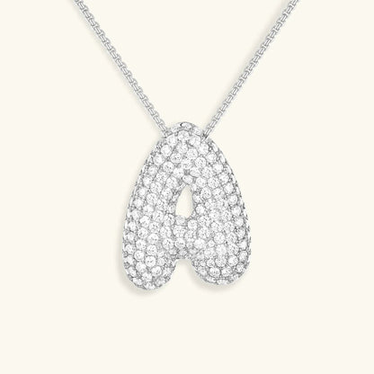 [Amore]Bubble Initial Diamond Necklace