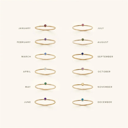 [Amore]Amelia Birthstone Stacker Ring