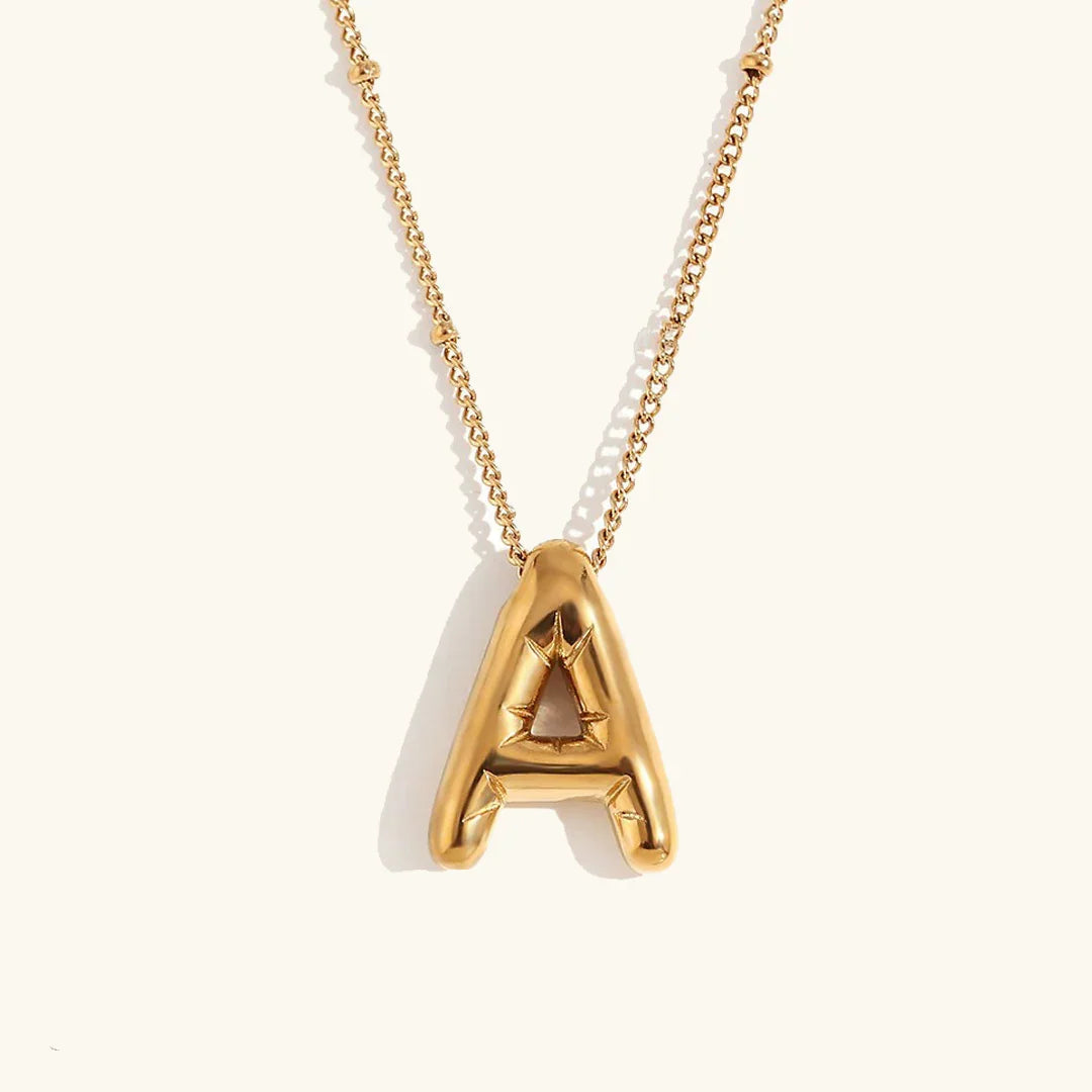 [Amore]Balloon Gold Initial Necklace