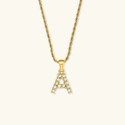 [Amore]Maeve Letter Initial Diamond Necklace