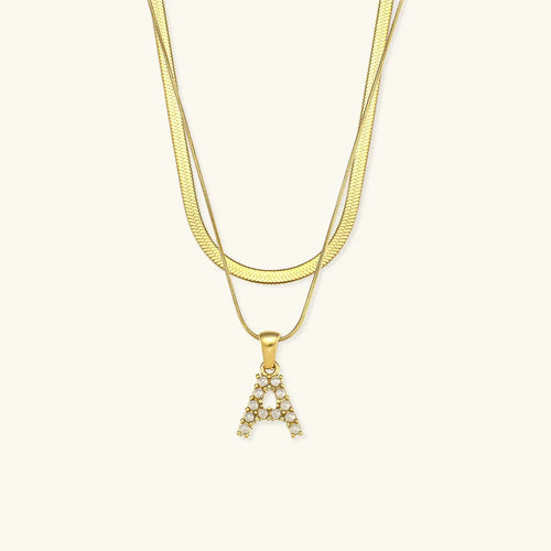 [Amore]Fiona Layered Gold Initial Letter Necklace