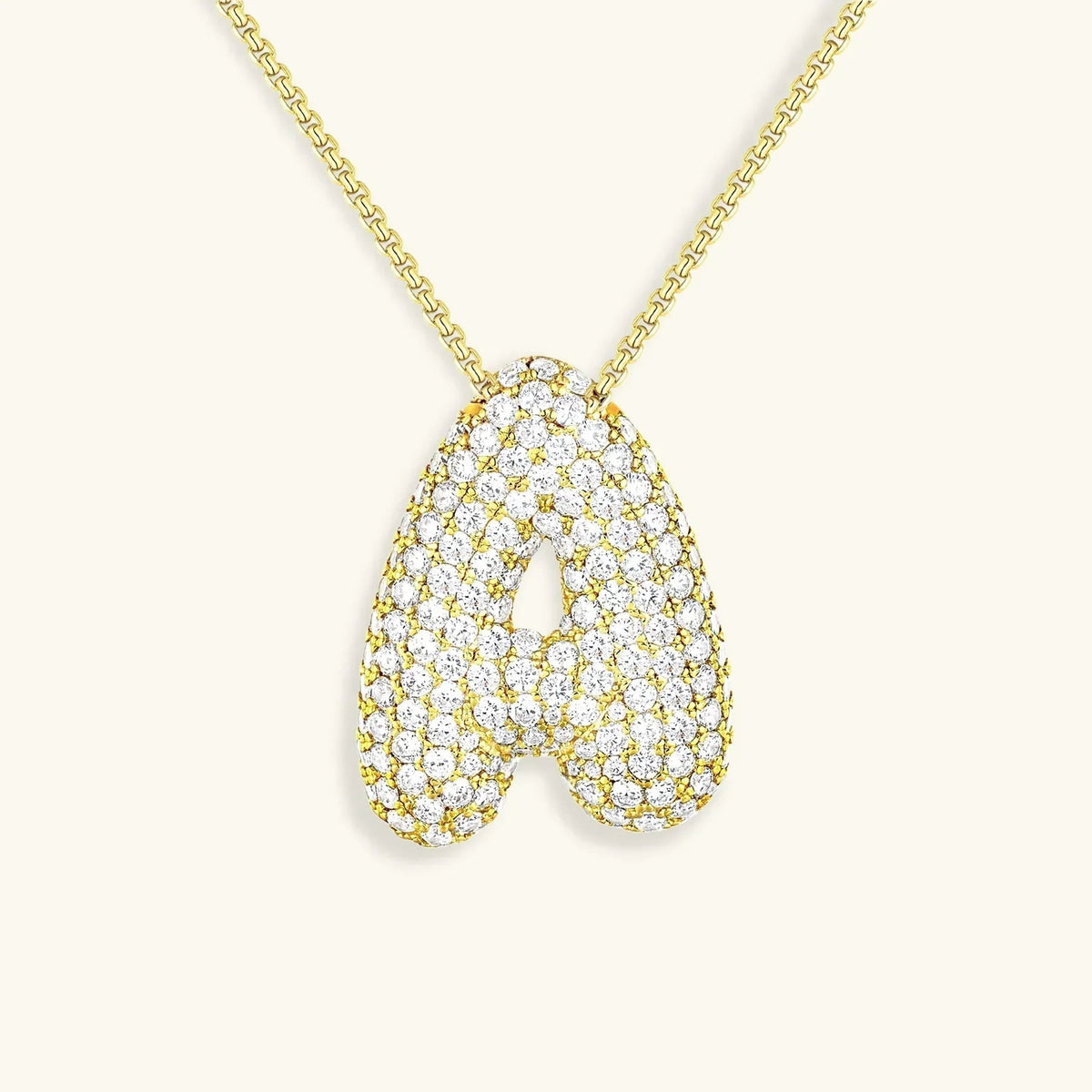 [Amore]Bubble Initial Diamond Necklace