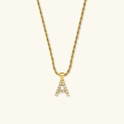 [Amore]Elodie Initial Letter Pearl Necklace