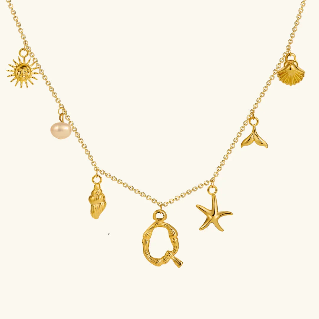 [Amore]Avaria Ocean Initial Necklace