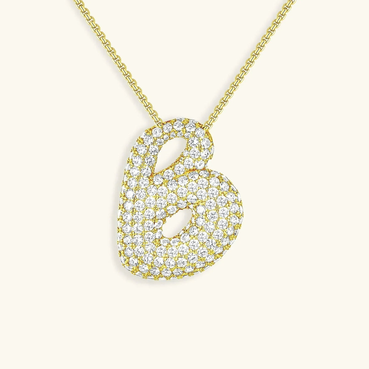 [Amore]Bubble Initial Diamond Necklace