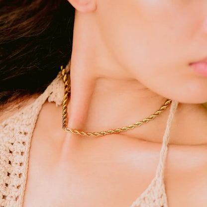 [Amore]Bianca Rope Chain Gold Necklace