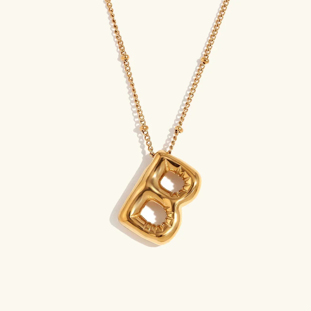 [Amore]Balloon Gold Initial Necklace