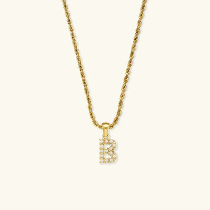 [Amore]Elodie Initial Letter Pearl Necklace