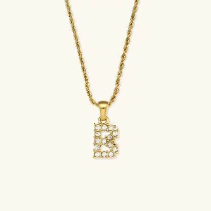 [Amore]Maeve Letter Initial Diamond Necklace