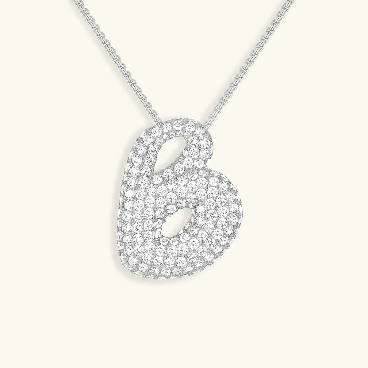 [Amore]Bubble Initial Diamond Necklace