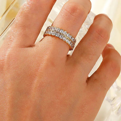 [Amore]Cassandra Studded Gold Ring