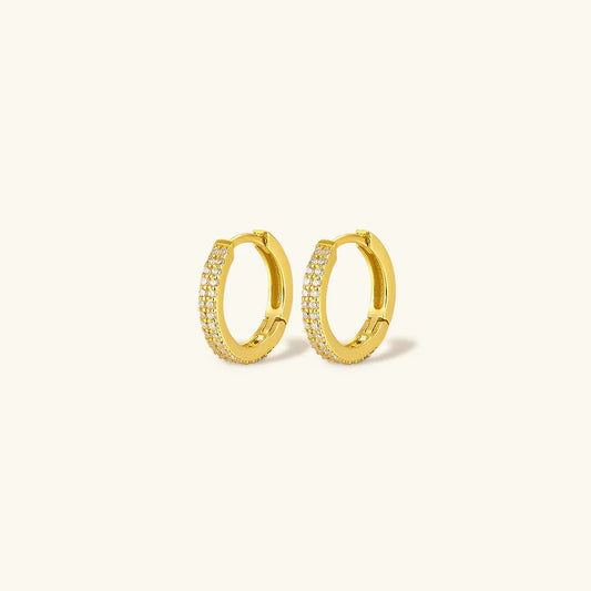 [Amore]Cathy Paved Hoop Earrings