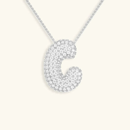 [Amore]Bubble Initial Diamond Necklace