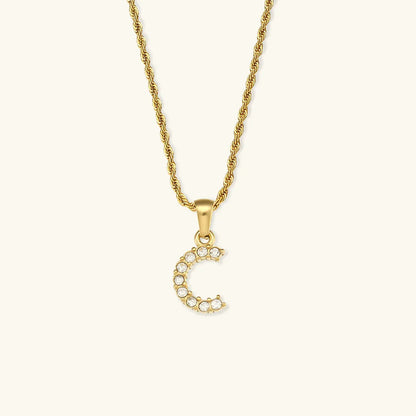 [Amore]Maeve Letter Initial Diamond Necklace