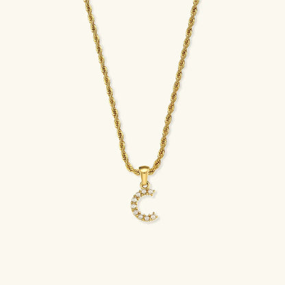 [Amore]Elodie Initial Letter Pearl Necklace