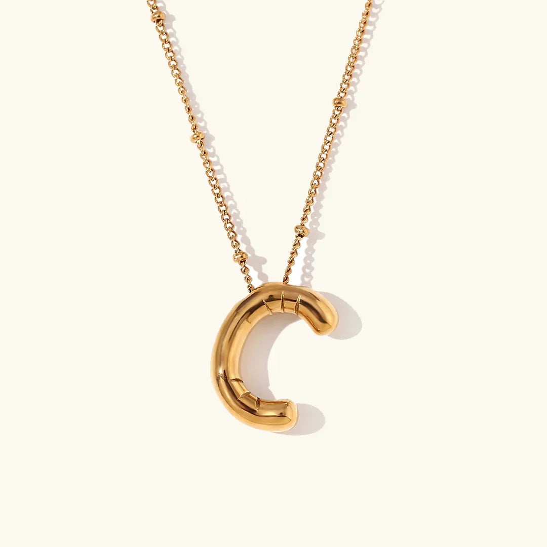[Amore]Balloon Gold Initial Necklace
