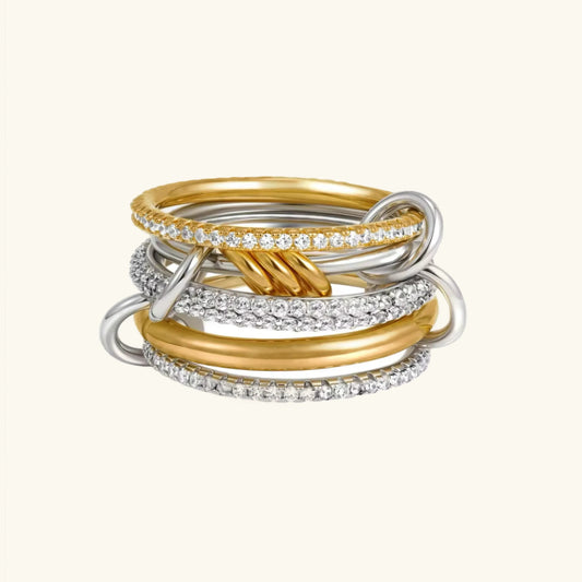 [Amore]Collina Stacked Diamond Ring
