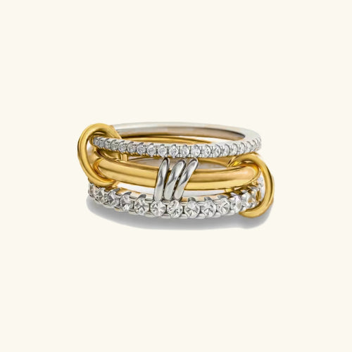 [Amore]Cosette Stacked Diamond Ring