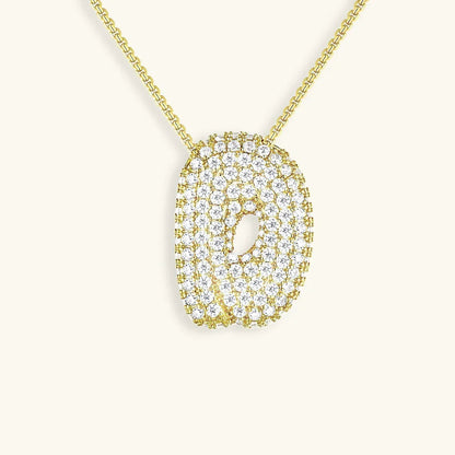 [Amore]Bubble Initial Diamond Necklace