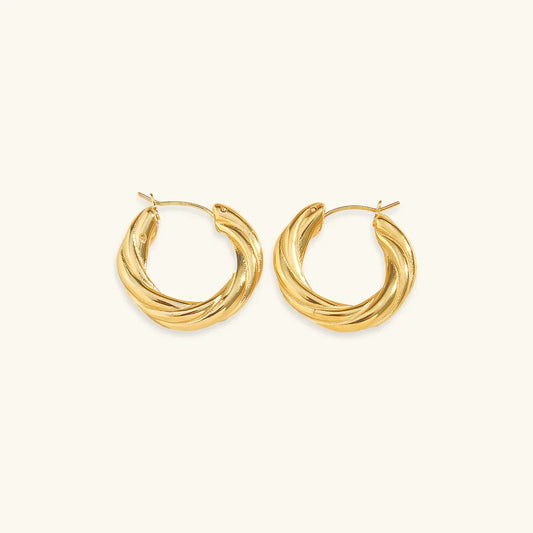 [Amore]Denisse Twisted Hoop Earrings