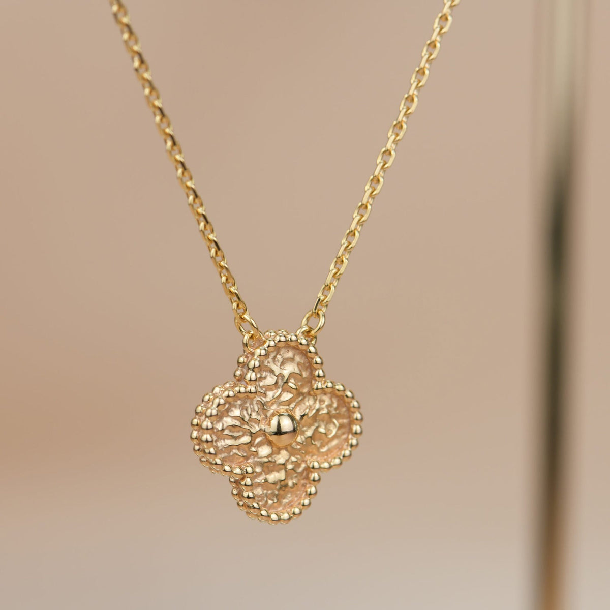 [Amore]CLOVER 15MM  BRONZING NECKLACE