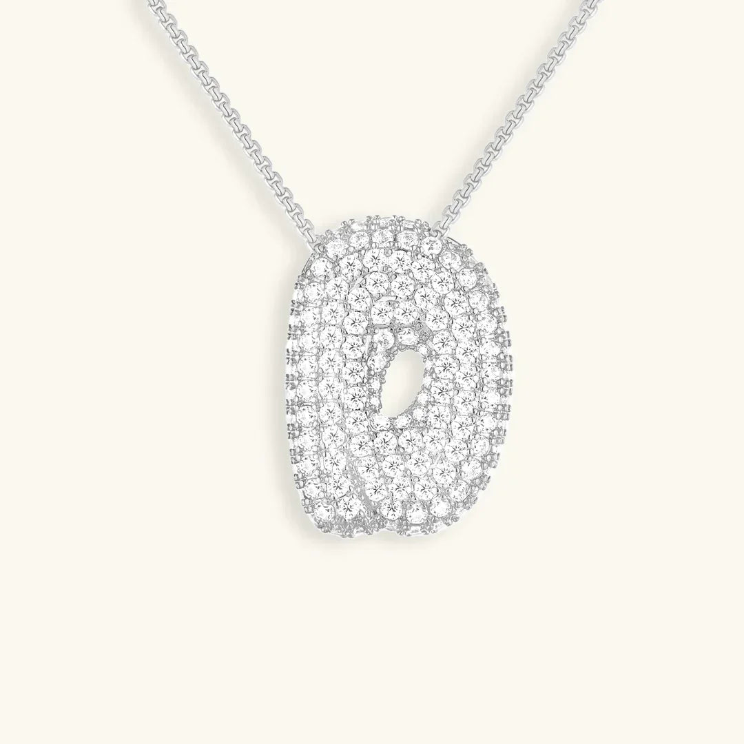 [Amore]Bubble Initial Diamond Necklace