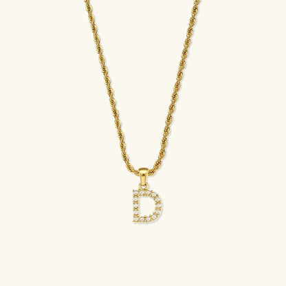 [Amore]Elodie Initial Letter Pearl Necklace