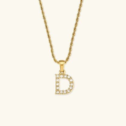 [Amore]Maeve Letter Initial Diamond Necklace