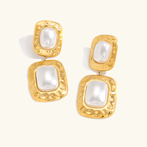 [Amore]Trixie Chunky Pearl Drop Earrings