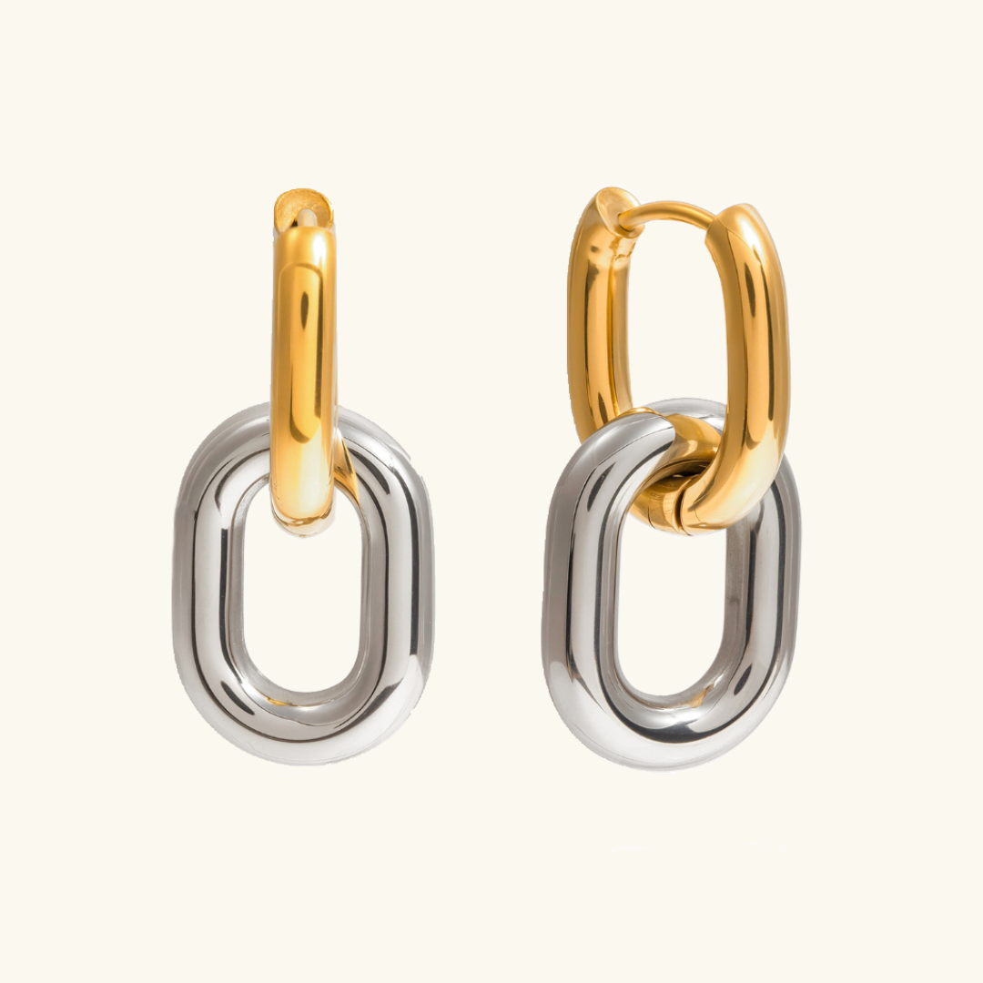 [Amore]Pippa Two Tone Double Hoops