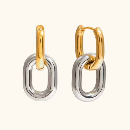 [Amore]Pippa Two Tone Double Hoops