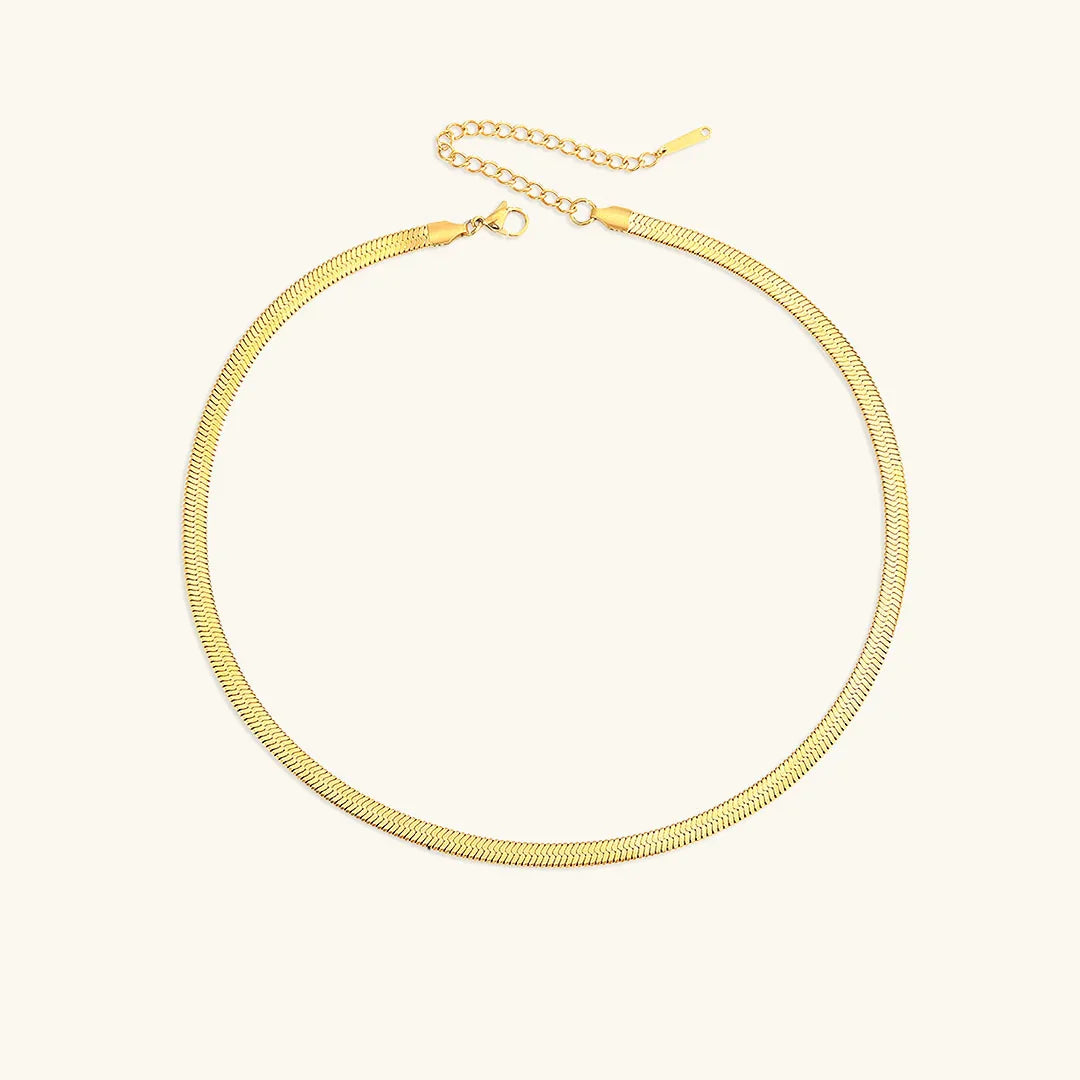 [Amore]Elizabeth Gold Herringbone Necklace
