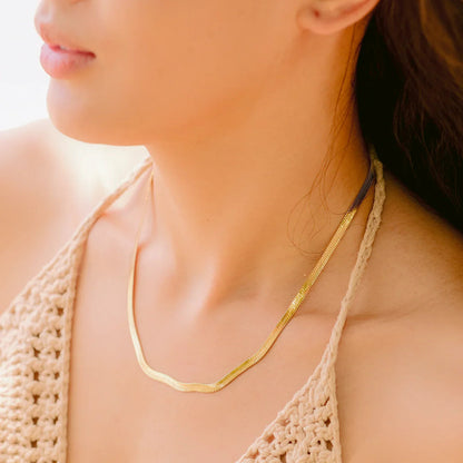 [Amore]Elysian Gold Herringbone Necklace